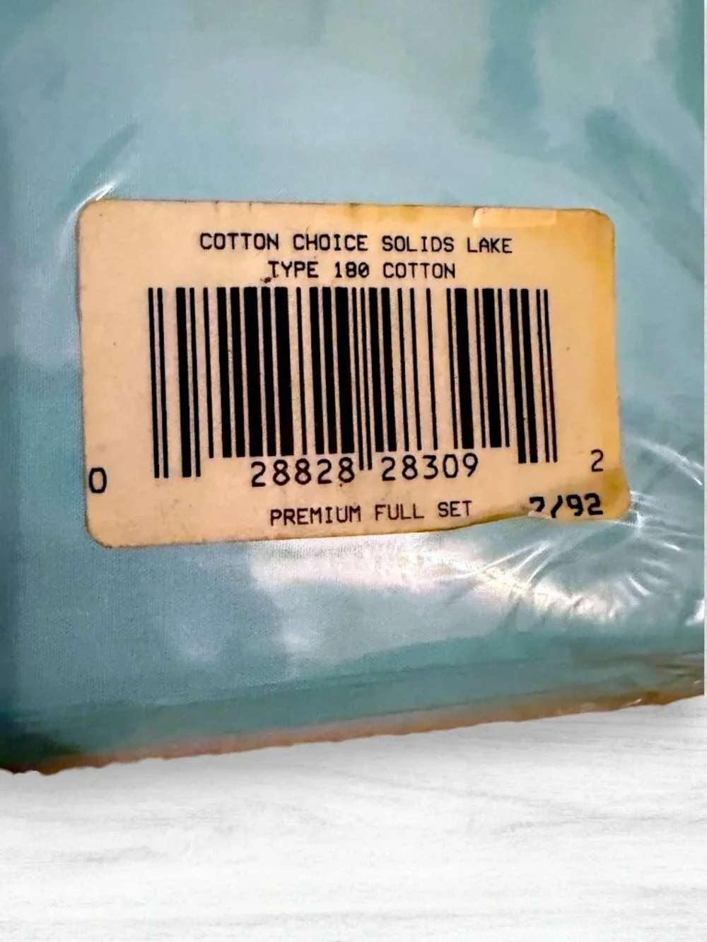 Vintage 1992 Utica Cotton Choice Lake Blue Full Sheet Set 100% Cotton NOS